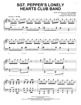 page one of Sgt. Pepper's Lonely Hearts Club Band [Classical version] (arr. Phillip Keveren) (Piano Solo)