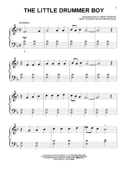 page one of The Little Drummer Boy (Beginning Piano Solo)