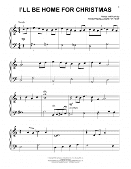 page one of I'll Be Home For Christmas (Beginning Piano Solo)