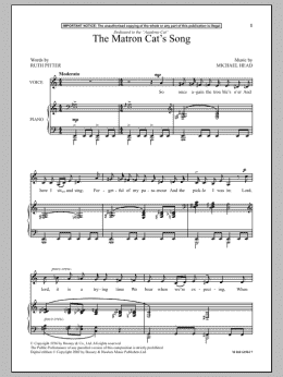 page one of The Matron Cat's Song (Piano & Vocal)