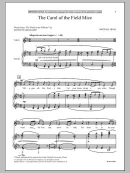 page one of The Carol Of The Field Mice (Piano & Vocal)