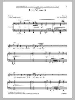 page one of Love's Lament (Piano & Vocal)