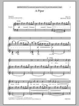page one of A Piper (Piano & Vocal)