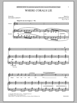 page one of Where Corals Lie (Piano & Vocal)