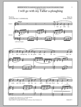 page one of I Will Go With My Father A-Ploughing (Piano & Vocal)