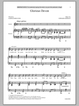 page one of Glorious Devon (Piano & Vocal)