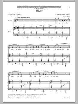 page one of Silver (Piano & Vocal)