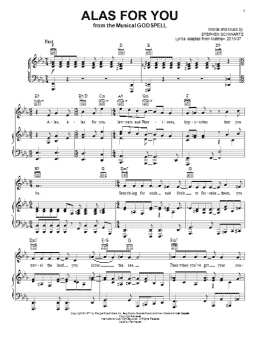 page one of Alas For You (Piano, Vocal & Guitar Chords (Right-Hand Melody))