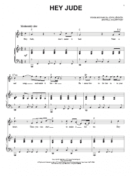 page one of Hey Jude (Piano & Vocal)