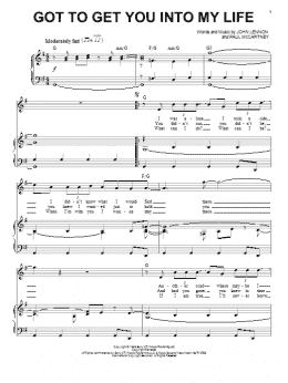 page one of Got To Get You Into My Life (Piano & Vocal)