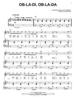 page one of Ob-La-Di, Ob-La-Da (Piano & Vocal)