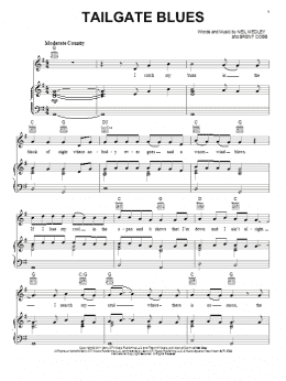page one of Tailgate Blues (Piano, Vocal & Guitar Chords (Right-Hand Melody))