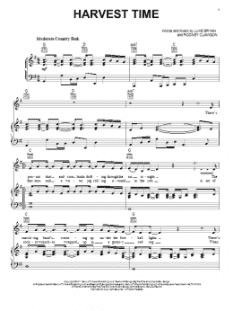 page one of Harvest Time (Piano, Vocal & Guitar Chords (Right-Hand Melody))