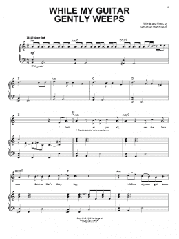 page one of While My Guitar Gently Weeps (Piano & Vocal)