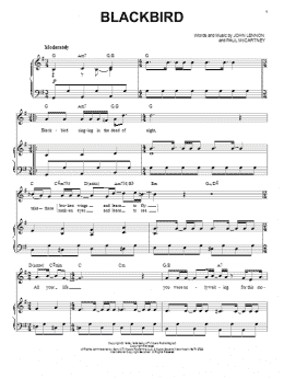 page one of Blackbird (Piano & Vocal)