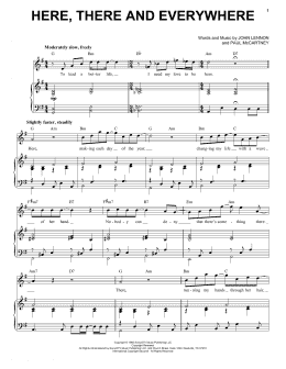 page one of Here, There And Everywhere (Piano & Vocal)
