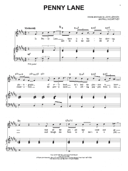 page one of Penny Lane (Piano & Vocal)