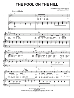 page one of The Fool On The Hill (Piano & Vocal)