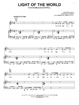 page one of Light Of The World (Piano, Vocal & Guitar Chords (Right-Hand Melody))