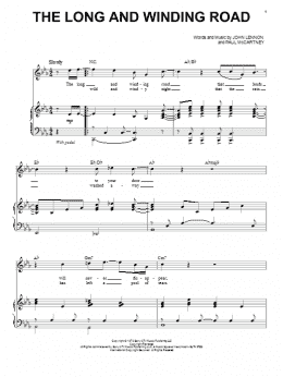 The Long And Winding Road Sheet Music | The Beatles | Piano Chords/Lyrics