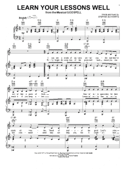 page one of Learn Your Lessons Well (Piano, Vocal & Guitar Chords (Right-Hand Melody))