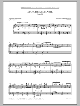 page one of Marche Militaire,  Op. 20 (Piano Solo)