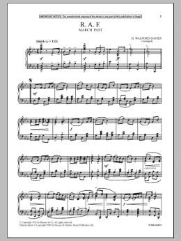 page one of R.A.F. March Past (Piano Solo)