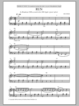 page one of Run (By Broadcast 2000 As Used In The 2008 Apple 'Green' Advert) (Piano Solo)