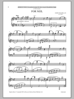 page one of For Neil (Piano Solo)