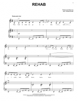page one of Rehab (Piano & Vocal)