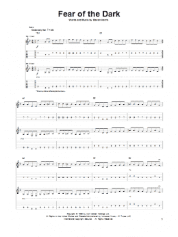 page one of Fear Of The Dark (Guitar Tab)