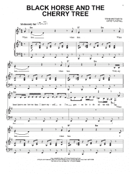 page one of Black Horse And The Cherry Tree (Piano & Vocal)