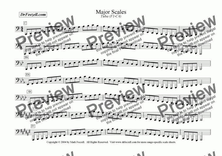 Tuba Scale Chart