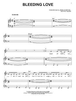 page one of Bleeding Love (Piano & Vocal)