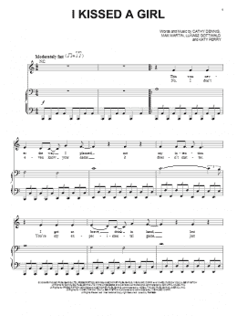 page one of I Kissed A Girl (Piano & Vocal)