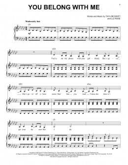 page one of You Belong With Me (Piano & Vocal)