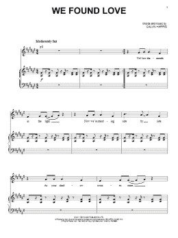 page one of We Found Love (Piano & Vocal)