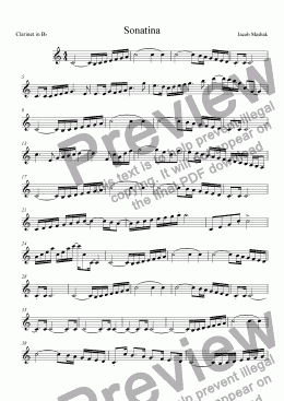page one of Petite Sonatinas De Noel Pour Mes Amis - Clarinet