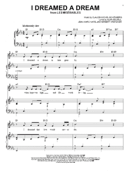 page one of I Dreamed A Dream (Piano & Vocal)