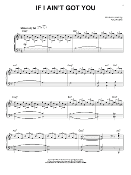 page one of If I Ain't Got You (Piano & Vocal)