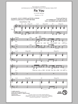page one of Fix You (SATB Choir)