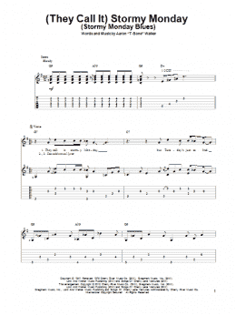 page one of (They Call It) Stormy Monday (Stormy Monday Blues) (Solo Guitar)