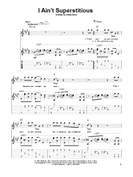 page one of I Ain't Superstitious (Solo Guitar)