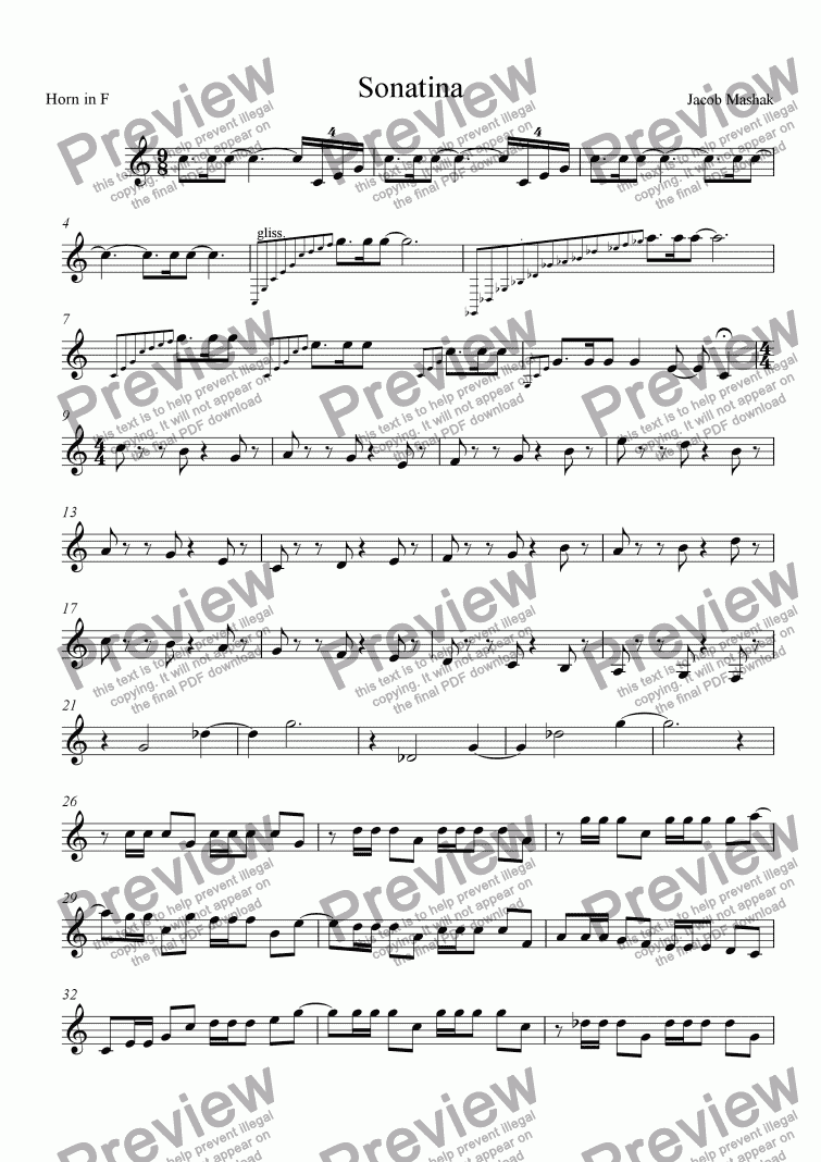 page one of Petite Sonatinas De Noel Pour Mes Amis - French Horn