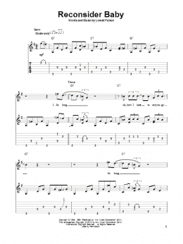 page one of Reconsider Baby (Solo Guitar)