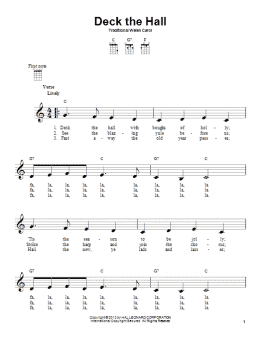 page one of Deck The Hall (Ukulele)