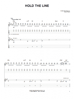 page one of Hold The Line (Easy Guitar)