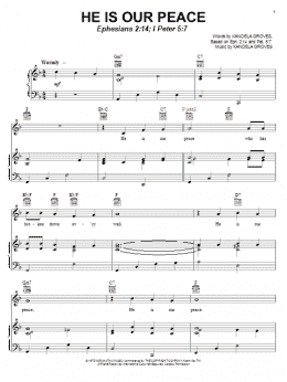 page one of He Is Our Peace (Piano, Vocal & Guitar Chords (Right-Hand Melody))