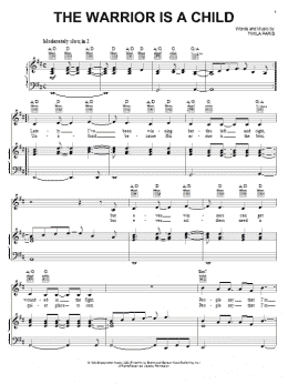page one of The Warrior Is A Child (Piano, Vocal & Guitar Chords (Right-Hand Melody))
