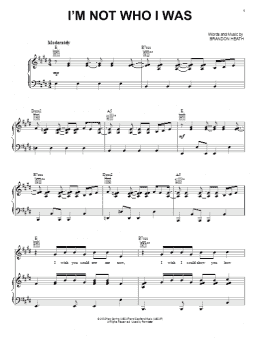 page one of I'm Not Who I Was (Piano, Vocal & Guitar Chords (Right-Hand Melody))